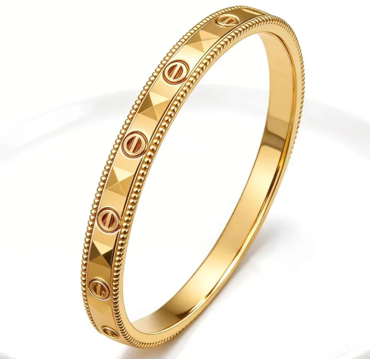 Cartier-Style Gold Bangle✨18k gold plated stainless