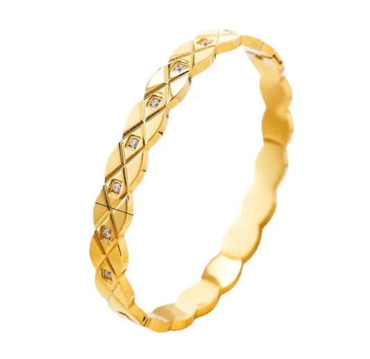 Luxe Grid Spark bracelet stainless 18k gold plated
