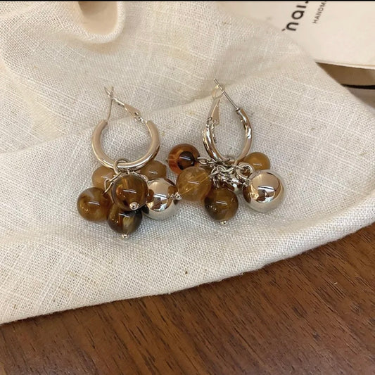 Silver maillard luxury earrings