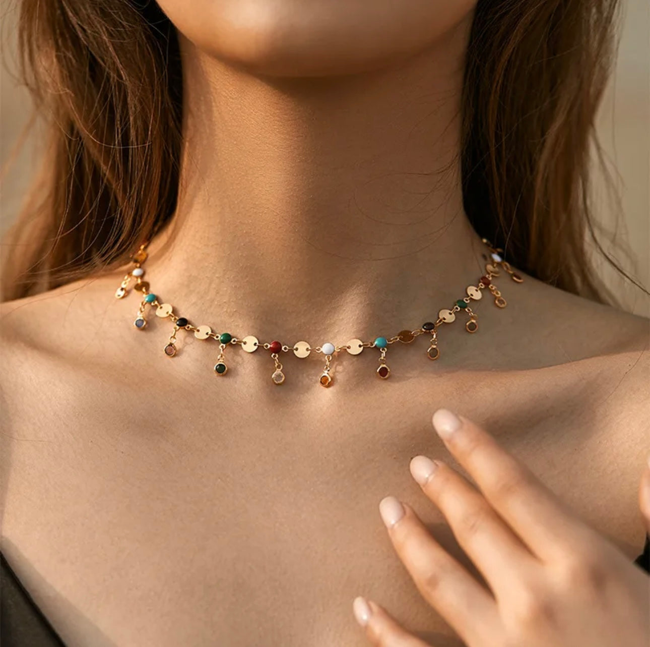 Gorgeous classic causal 18k gold plate necklace