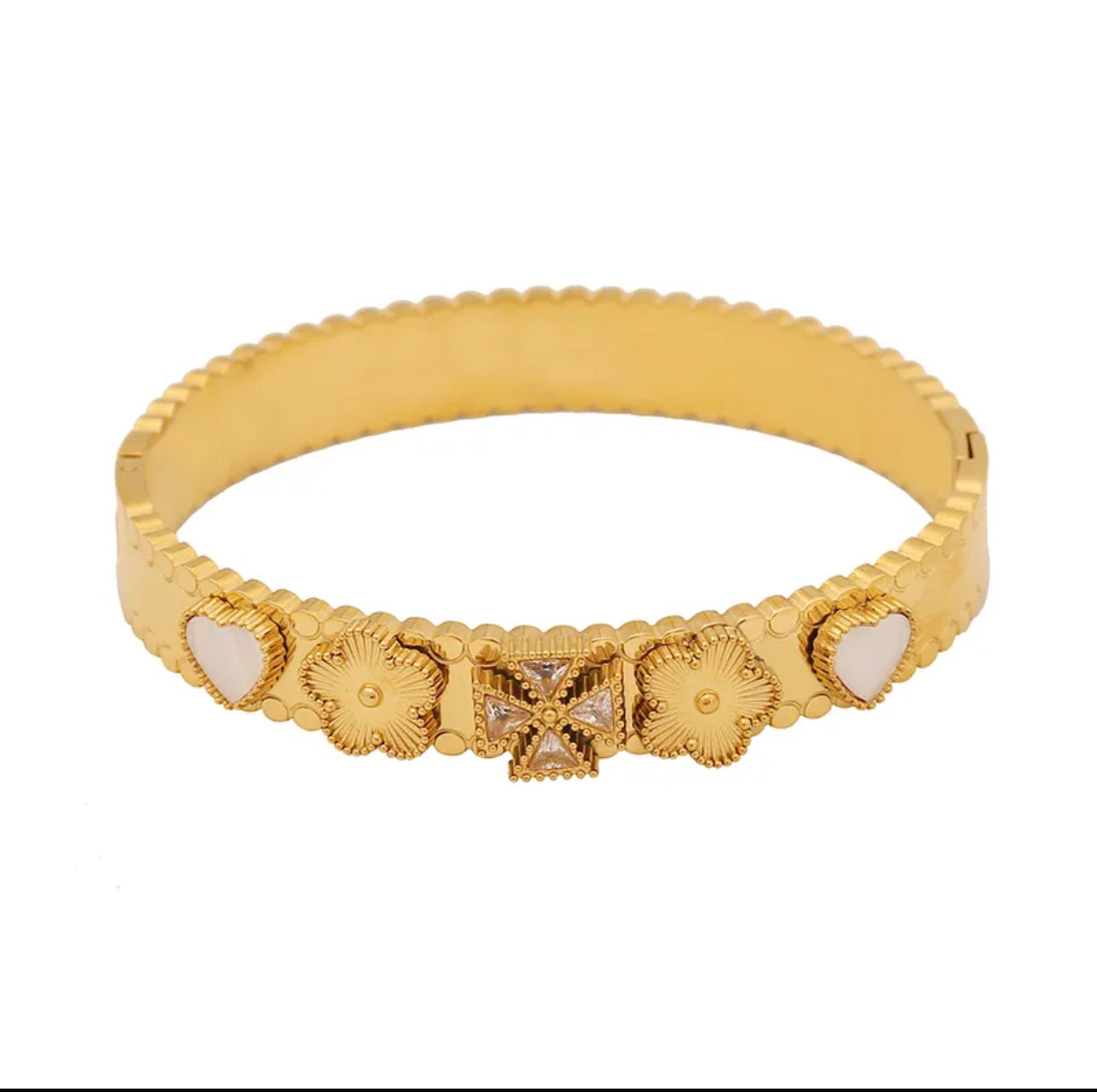 Luxurious looking elegant bracelet 304 stainless steel 18k gold plated