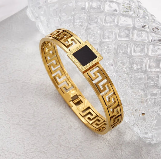 Greek Key Elegance Gold 18k gold plated bracelet