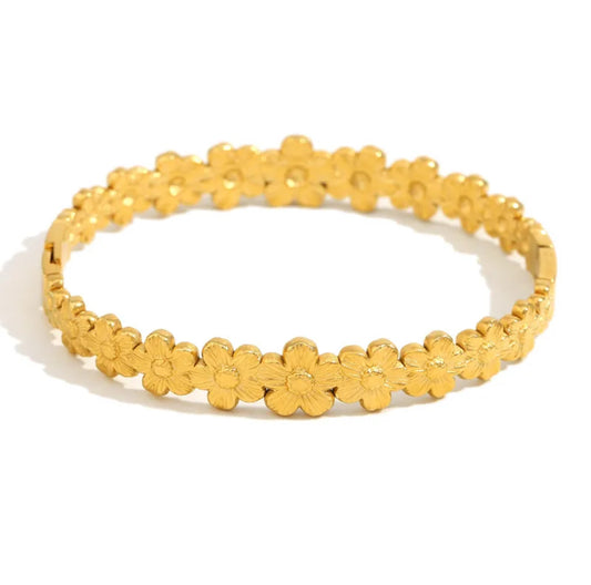 Cute flowers 18k gold plated bracelet
