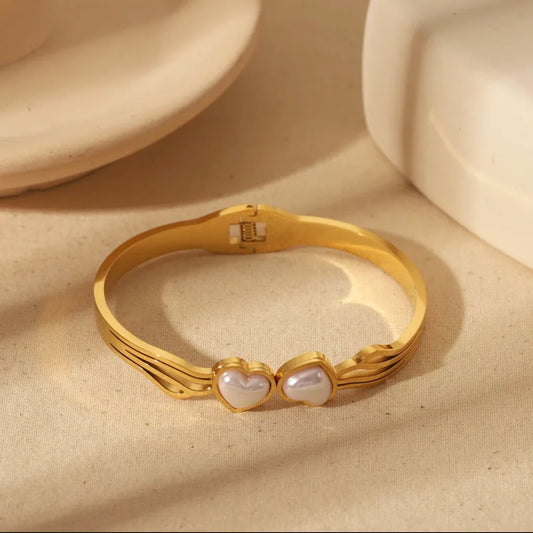 Formal commute heart shape 304 stainless steel 18k gold plated