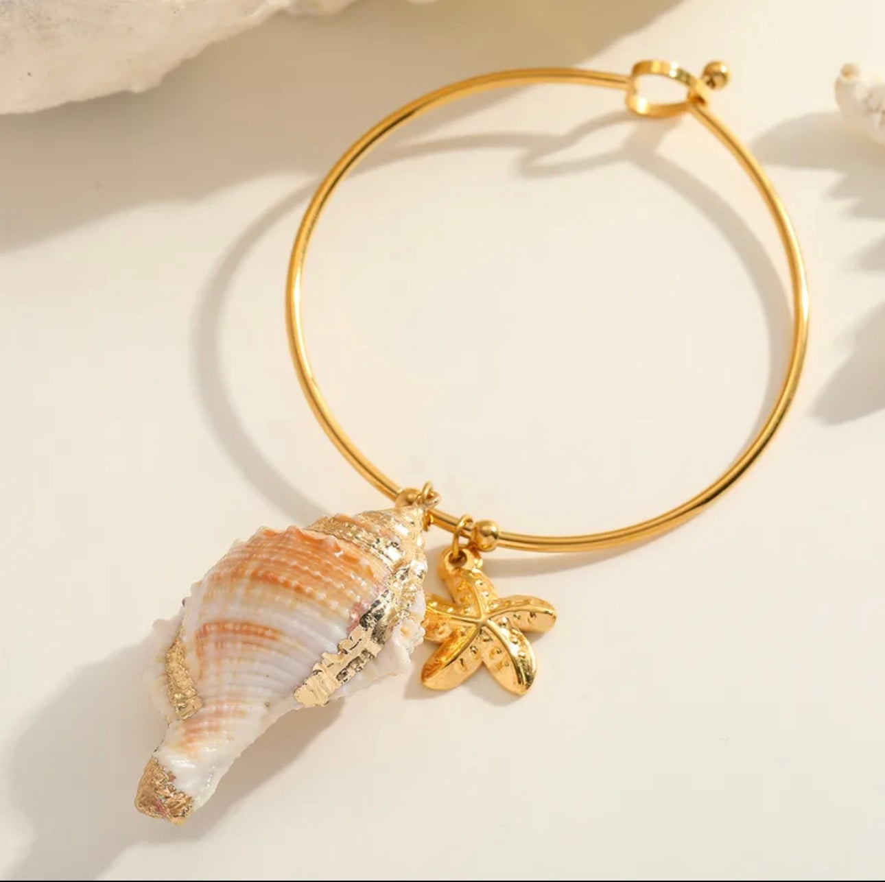 Romantic marine style conch starfish bracelet