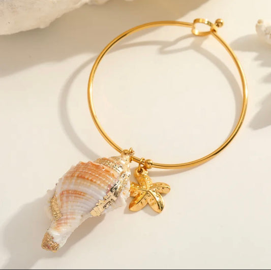 Romantic marine style conch starfish bracelet