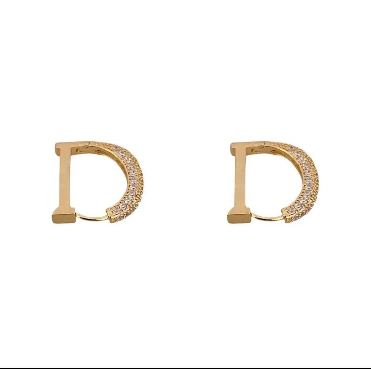 Stylish dior 18k gold plate earrings