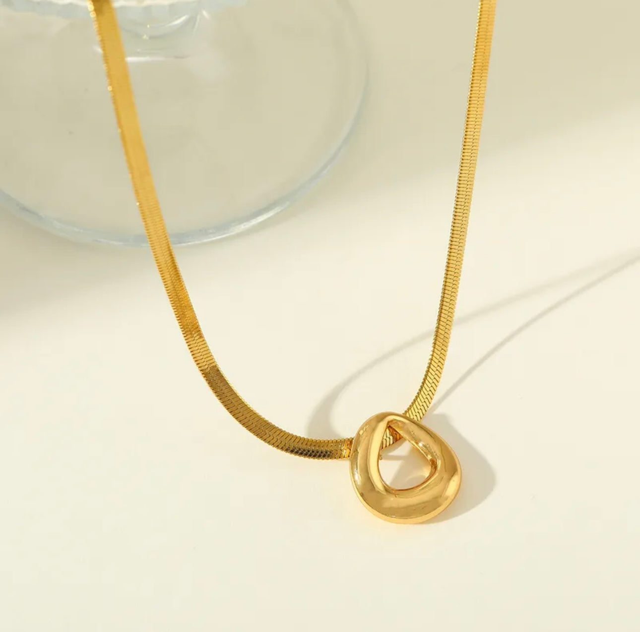 Elegant cute retro 304 stainless steel 18k gold plated chain plus earrings