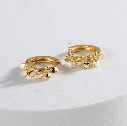 Daisy charm hoops
