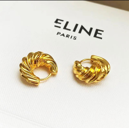 Retro solid copper earrings