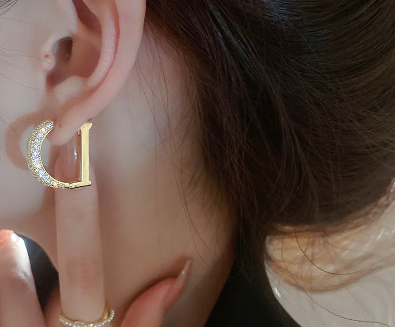 Stylish dior 18k gold plate earrings