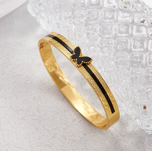 Elegant butterfly style 18k gold plated bracelet