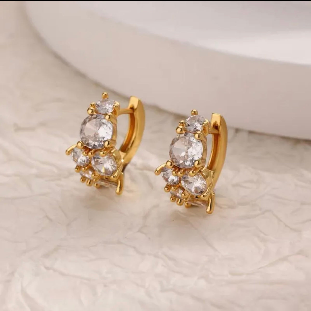 Simple daily wear 18k gold plated earrings