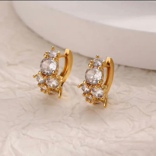 Simple daily wear 18k gold plated earrings