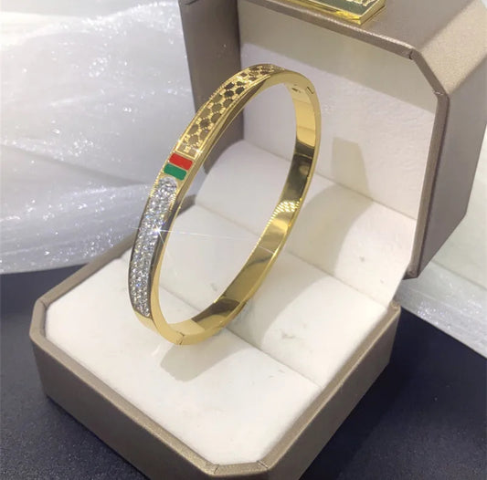 Gucci classic stainless steel 18k gold plated bracelet