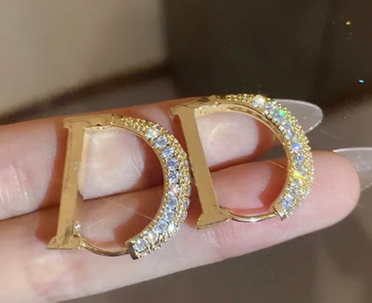 Stylish dior 18k gold plate earrings