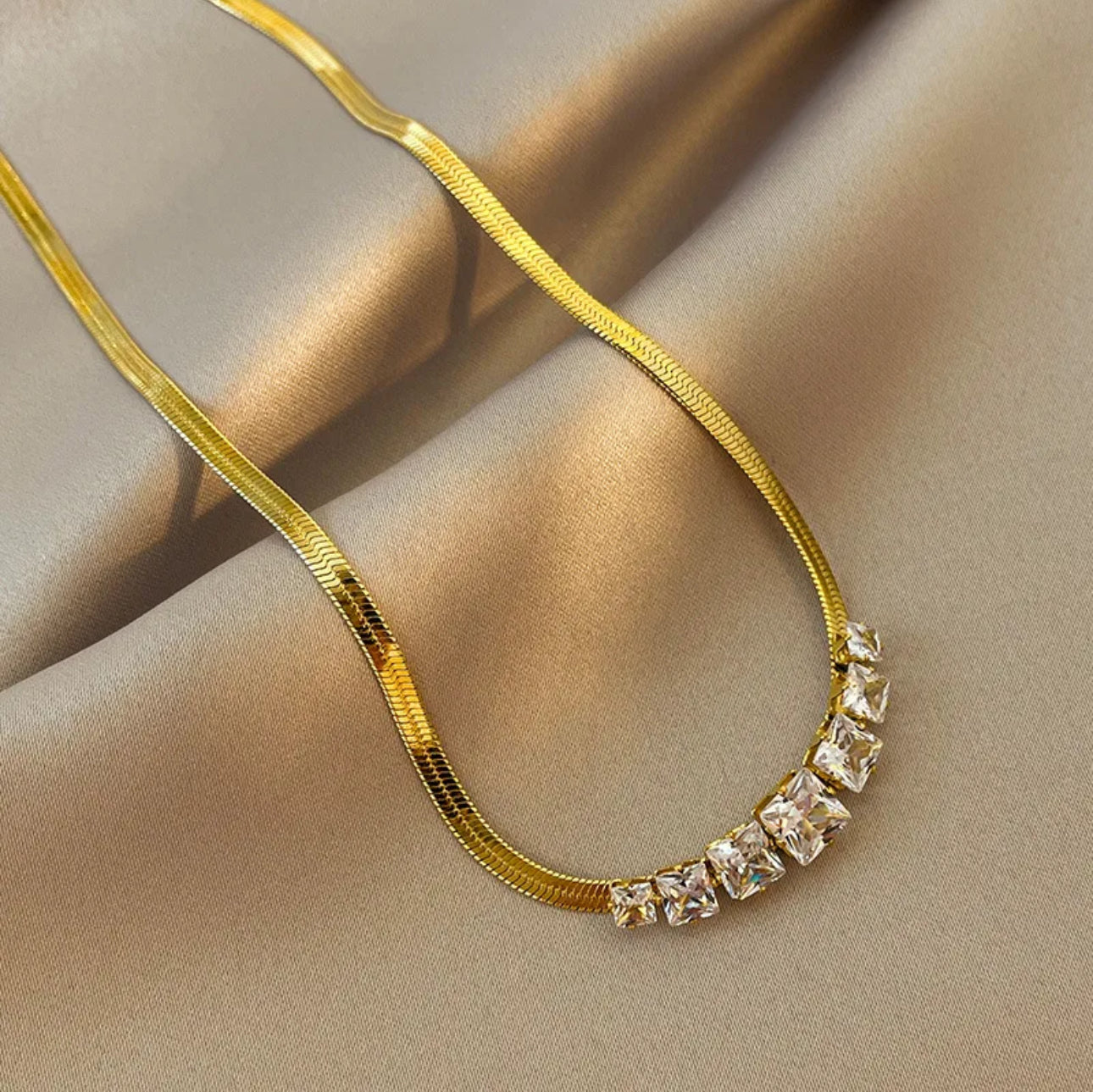 Golden stone 304 stainless steel 18k gold plated