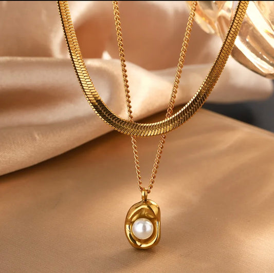 Simple style pea 304 stainless steel 18k gold plated set