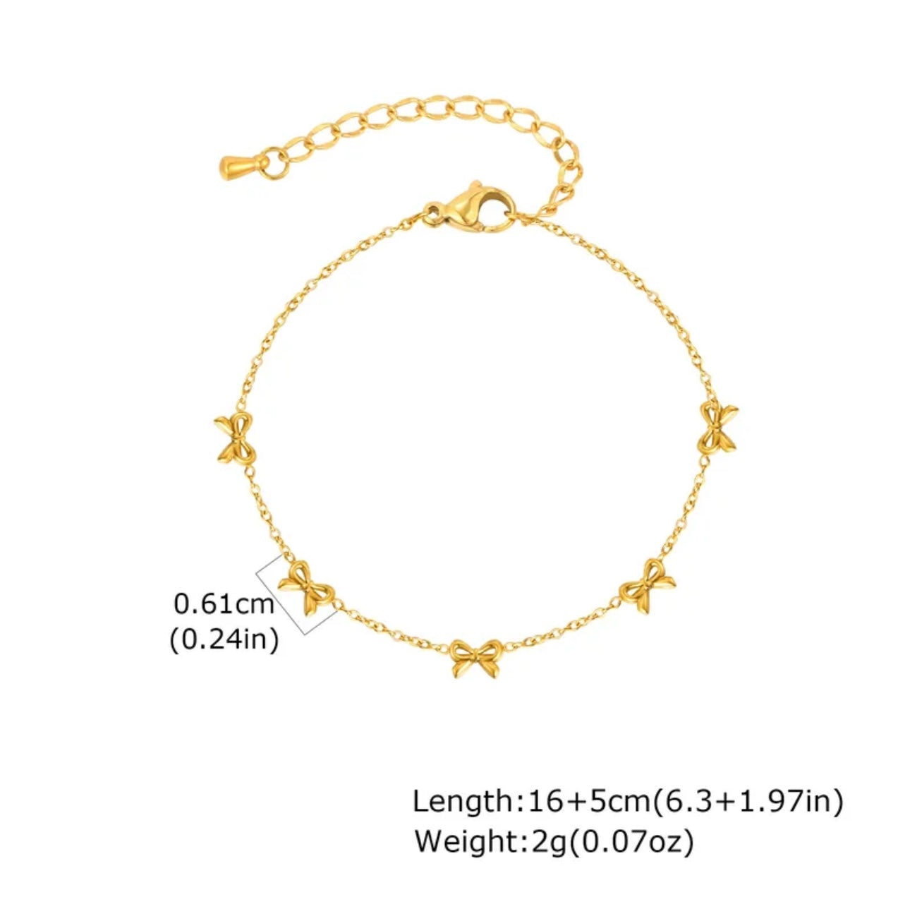 Sweet box knot bracelet 204 stainless steel 18k gold plated bracelet