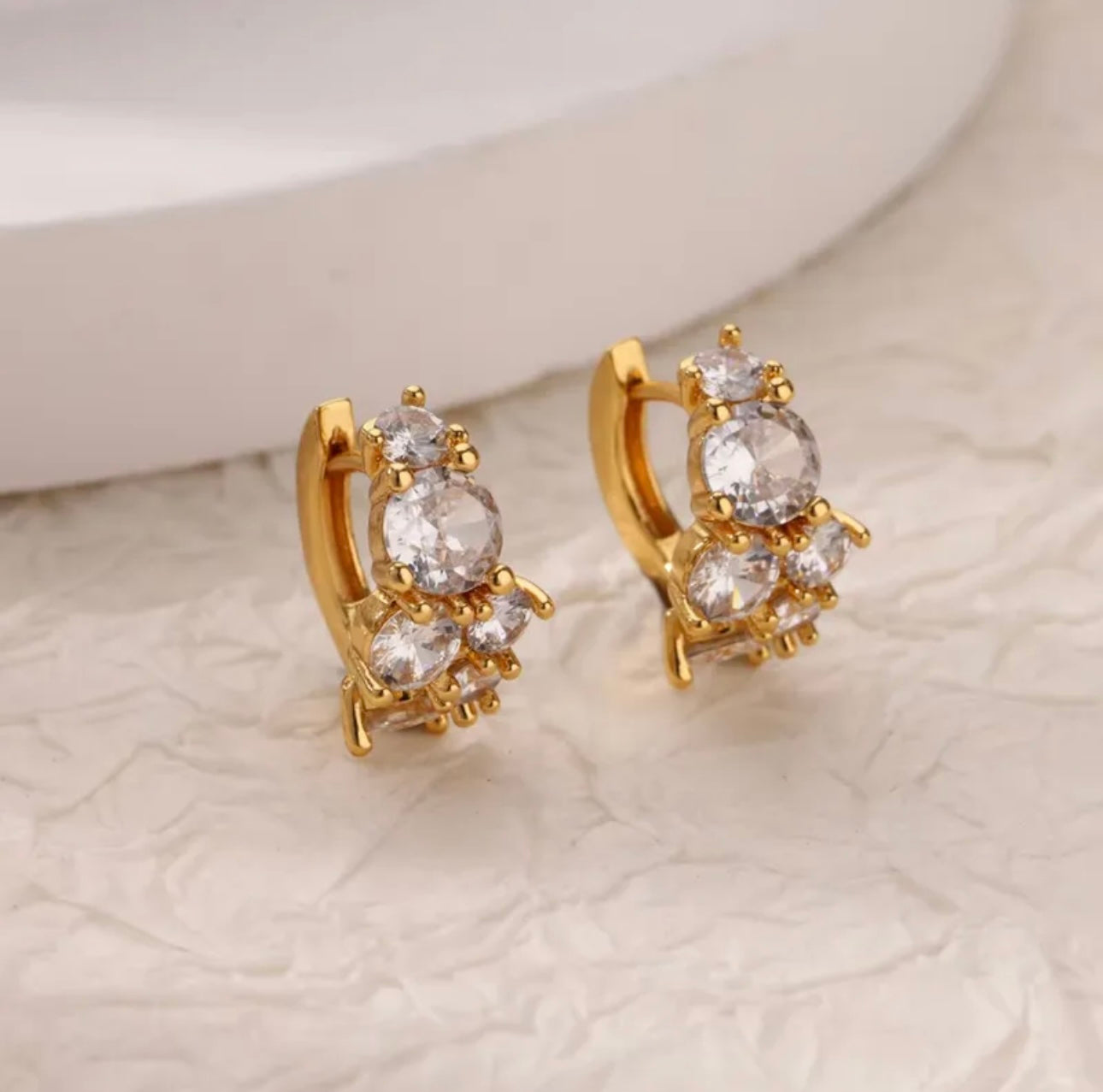 Simple daily wear 18k gold plated earrings