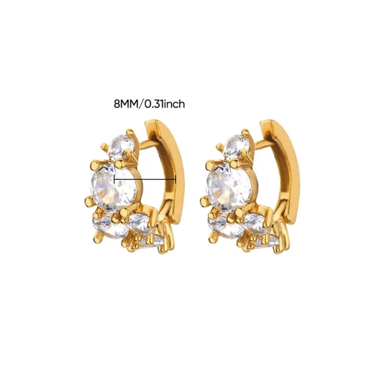Simple daily wear 18k gold plated earrings