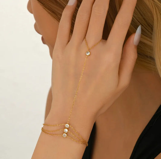 Elegant simple style 304 stainless 18k gold plated bracelet